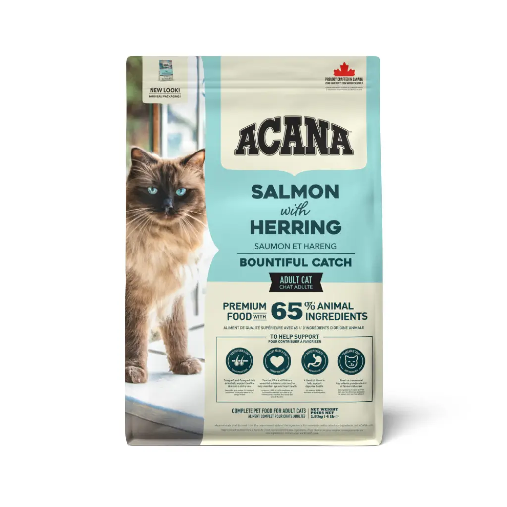 Acana Bountiful Catch Somonlu ve Ringa Balıklı Tahılsız Yetişkin Kedi Maması 1,8kg