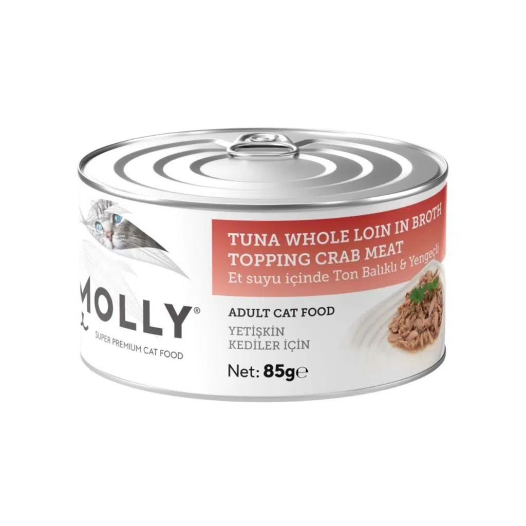 Molly Parça Etli Ton Balıklı ve Yengeçli Yetişkin Kedi Konservesi 85gr