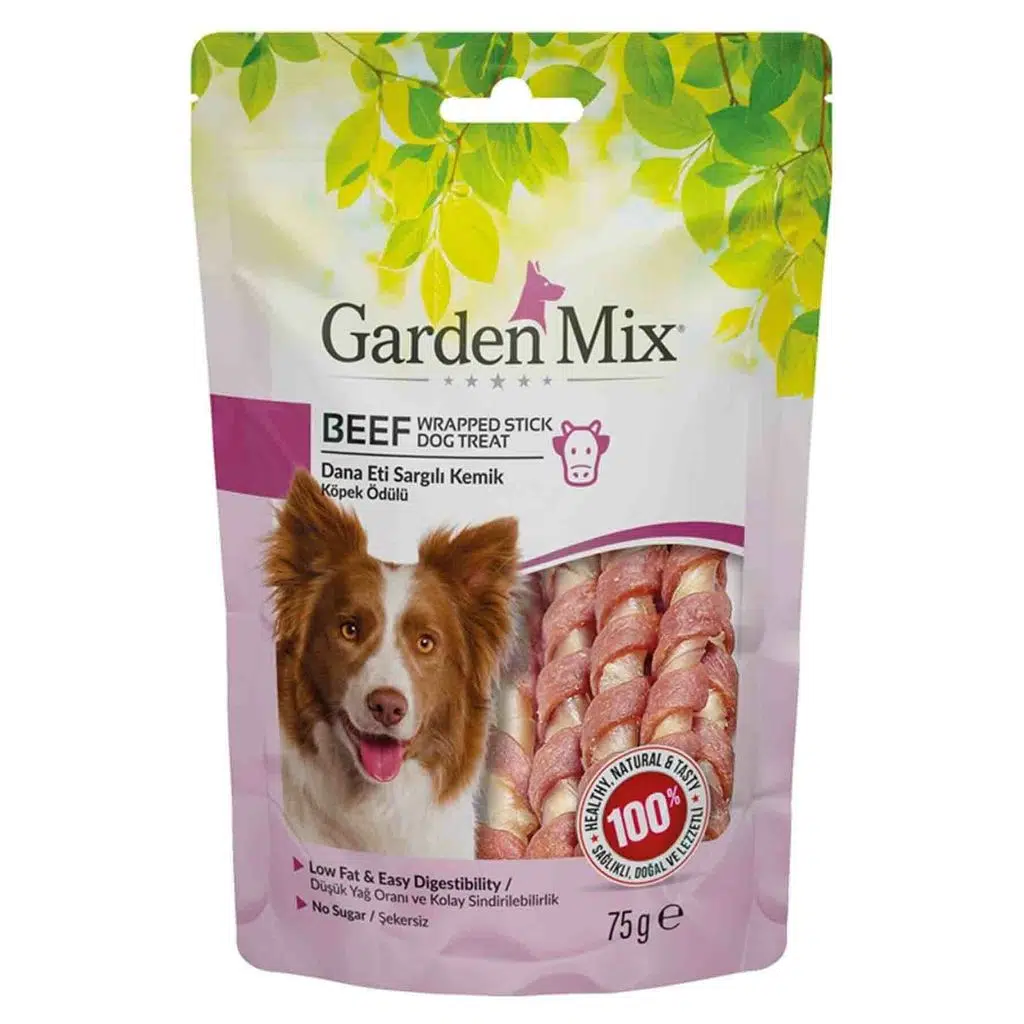 Garden mix köpek ödülü dana eti sargılı kemik 75gr