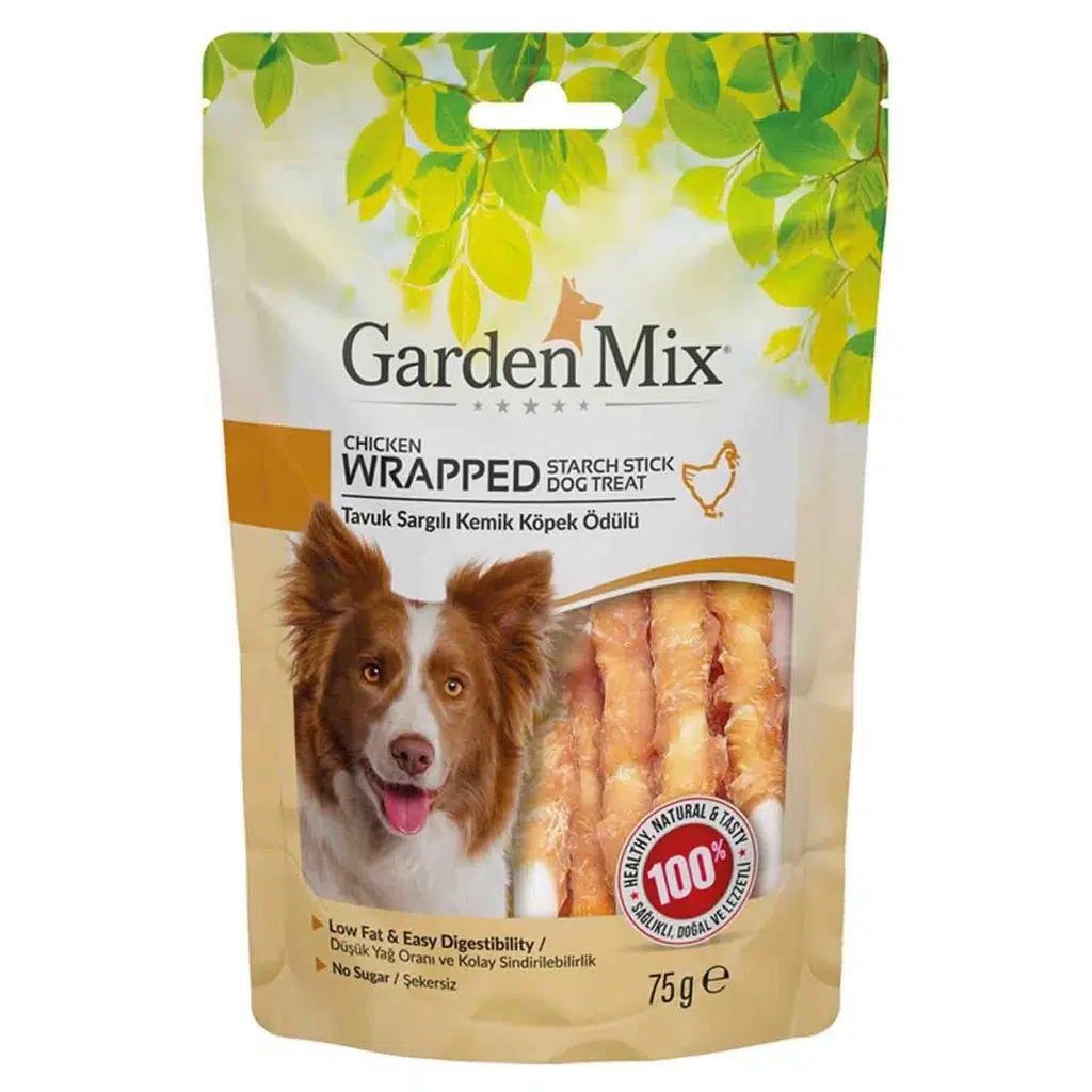 Garden mix köpek ödülü tavuk sargılı kemik 75gr