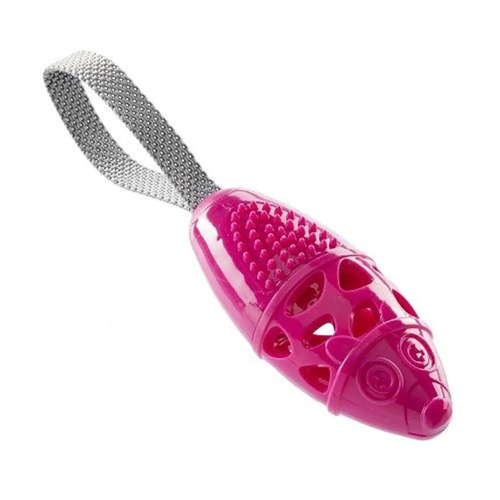 Gimdog Fare Şeklinde Tutmalı Çekiştirme Köpek Ödül Oyuncağı Pembe 28 cm