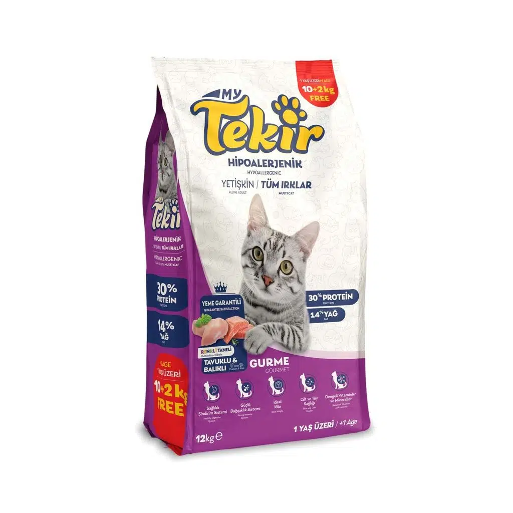 Tekir Gourmet Hipoalerjenik Yetişkin Kedi Maması 12 kg