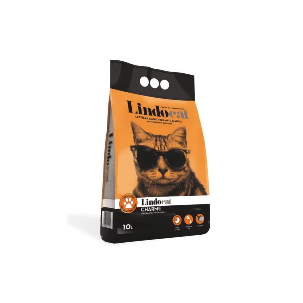 Lindocat Charme Aynısefalı ve Amber Kokulu Hassas Derili Kediler İçin Kedi Kumu 10 L