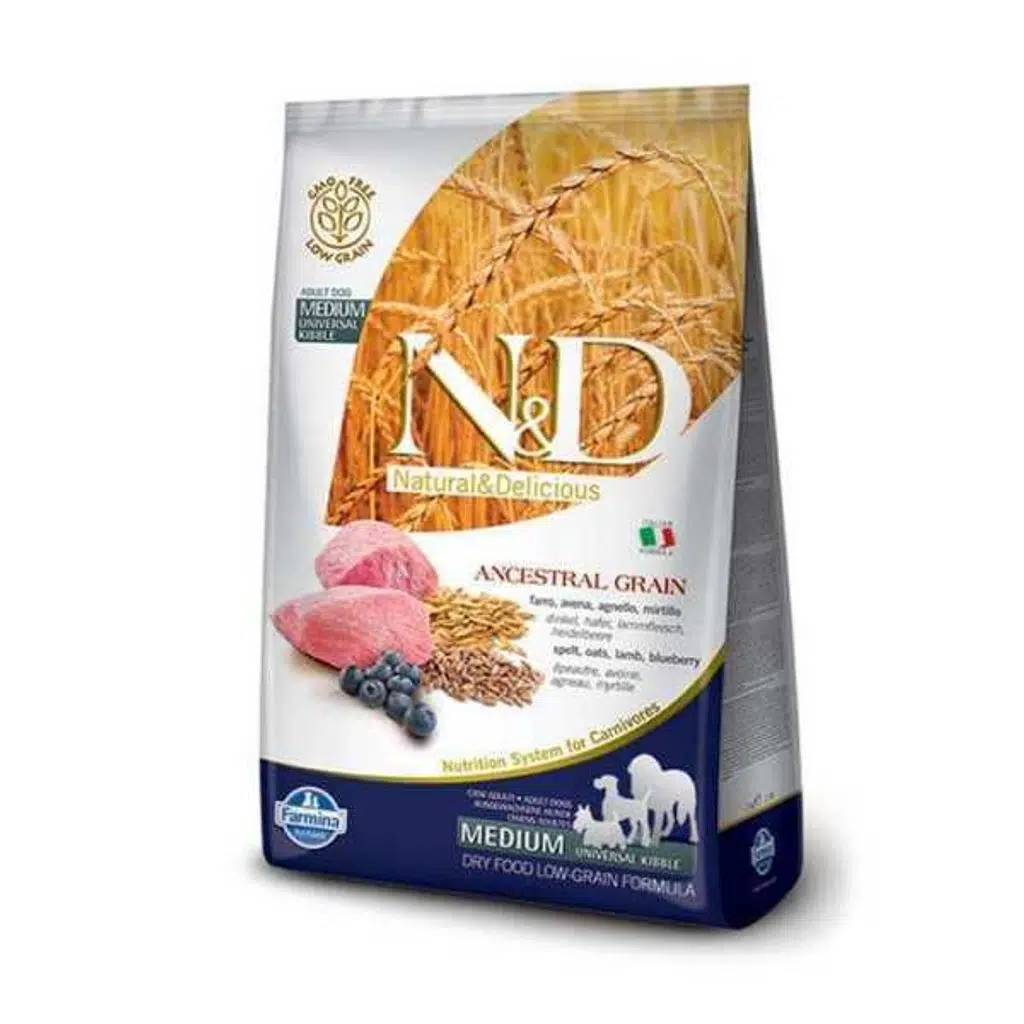 N&amp;D Düşük Tahıllı Kuzu Etli Yaban Mersinli Büyük Irk Yetişkin Köpek Maması 12 Kg