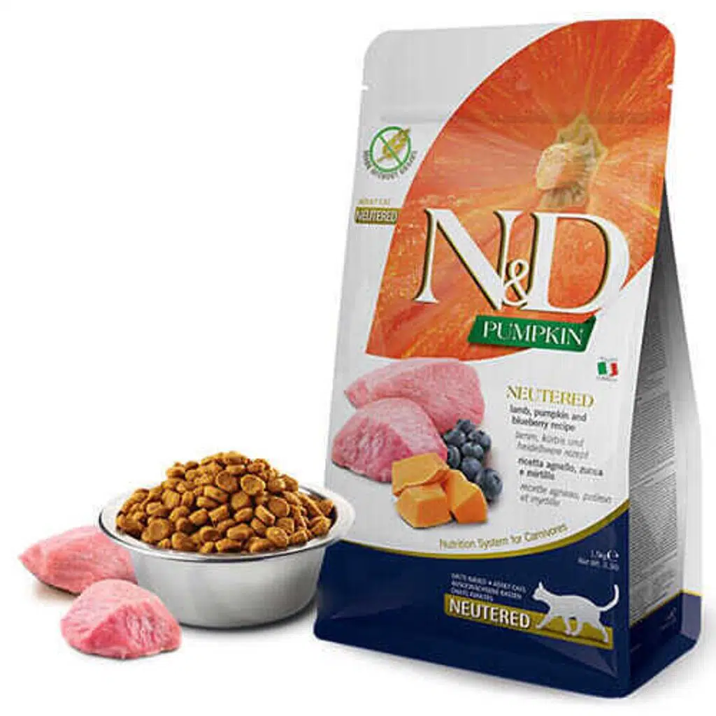 N&amp;D Kuzu Etli Balkabaklı Kısırlaştırılmış Kedi Maması 1.5KG