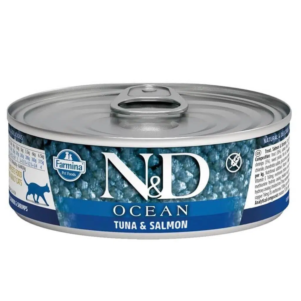 N&D Tuna Balıklı Somonlu Yetişkin Kedi Konservesi 70 Gr