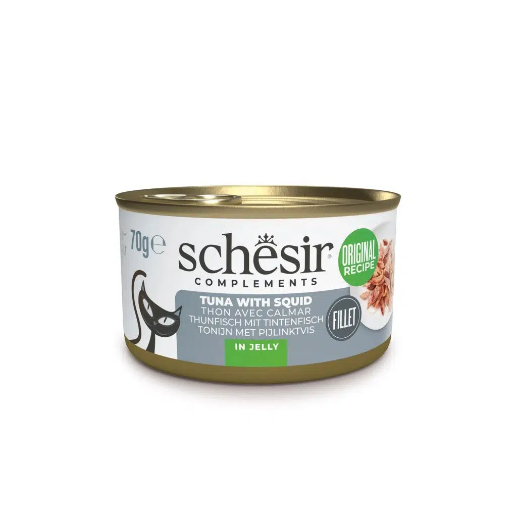 Schesir Jöle İçinde Ton Balıklı ve Kalamarlı Yetişkin Kedi Konservesi 70gr