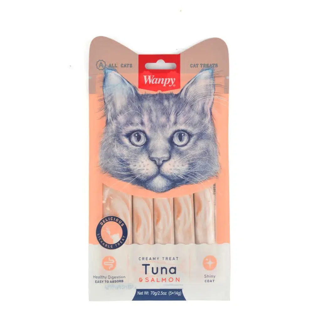 Wanpy Ton Balıklı Somonlu Likit Kedi Ödülü 5x14 gr